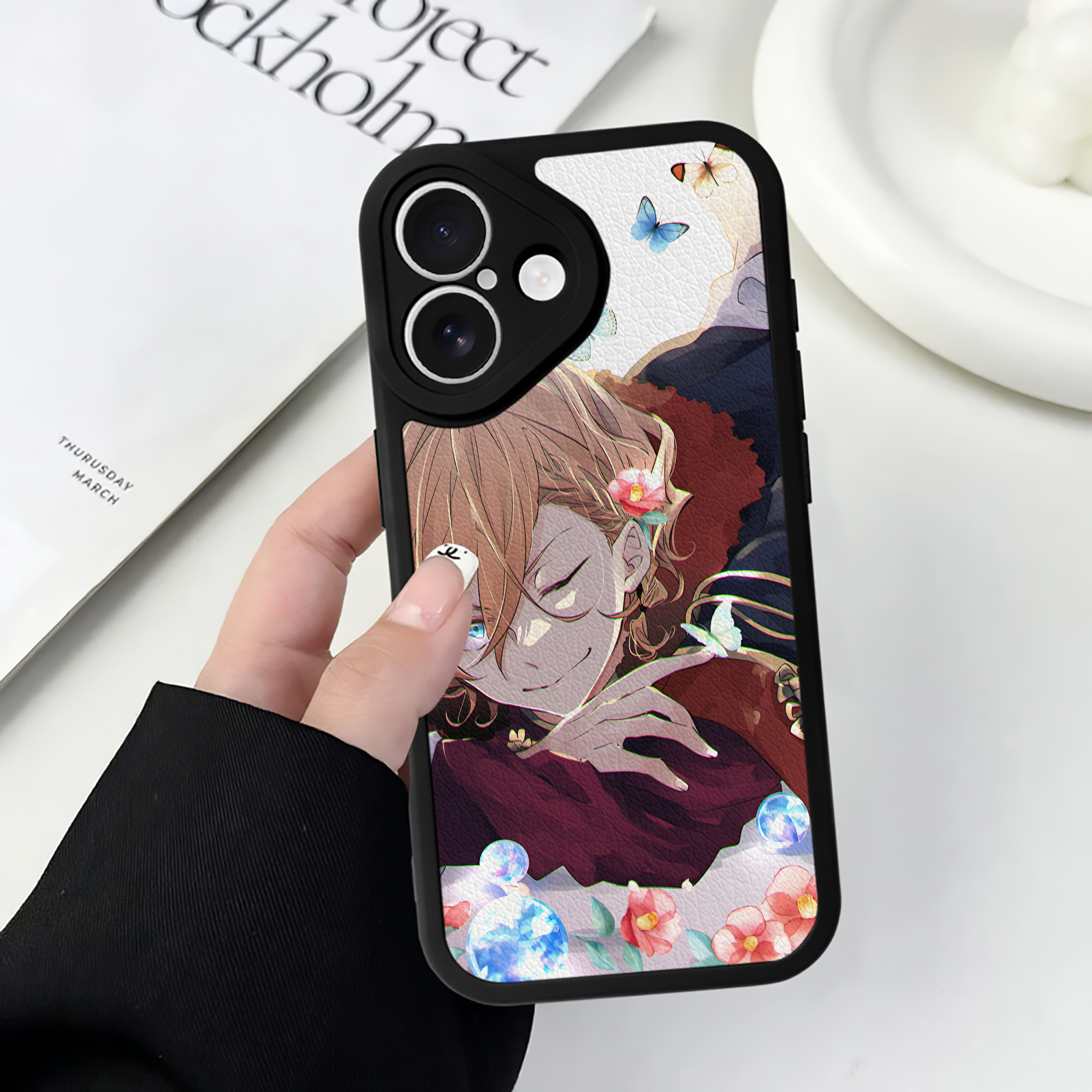 （画像用） 文豪ストレイドッグス Bungo Stray Dogs 【iPhone 16シリーズ対応】シリコンスマホケース（レザー調） 材質：シリコン